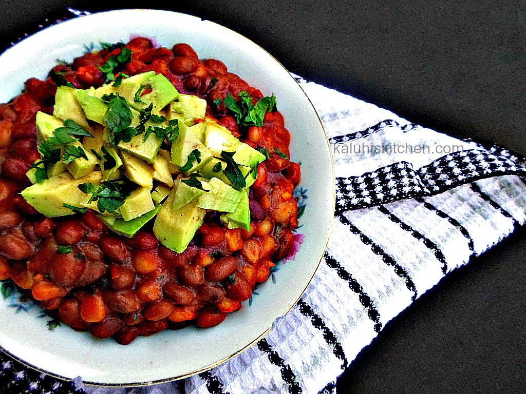 Githeri served with avocadoes, one of the top Kenyan exports