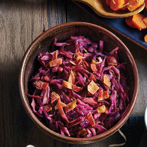 A dish made with red cabbage