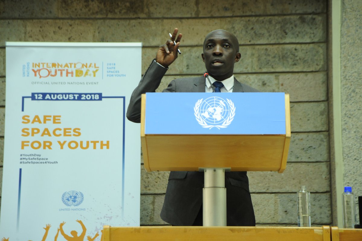 Raphael Obonyo speaking at International Youth Day