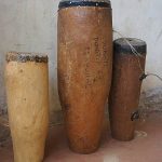 The isukuti drum of the Luhya. The large variant is the ingoma while the smaller one is referred to as the isukuti