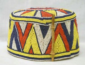 The ogut tigo, a beaded cap worn by male elders among the Luo community in Kenya.