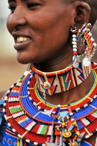 A traditional Maasai necklace, each colour having a deep meaning and significance to the people and their livelihood