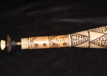 The nzumari, a wind instrument among the Duruma community of Kenya descended from the Arabian zummarah