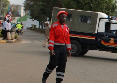 Dennis Odhiambo, a Red Cross volunteer that was involved in rescue efforts during the siege at 14 Riverside Drive on Tuesday, 15 January, 2019.