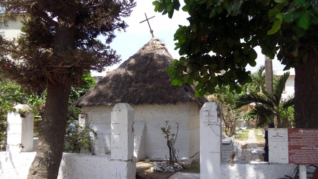 A view of the exterior of St. Francis Xavier Chapel, Malindi, established in the 15th century.