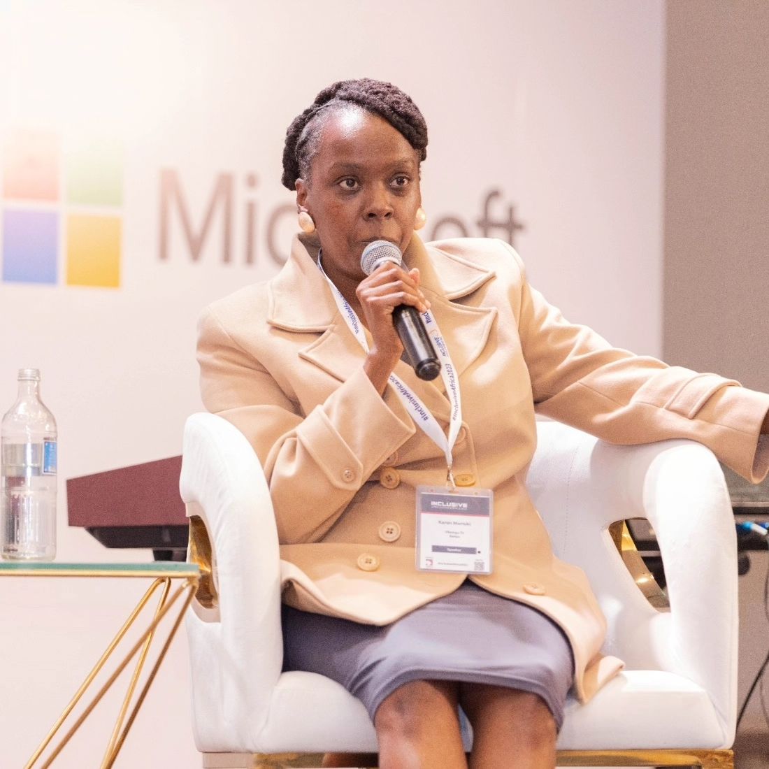 Karen Muriuki speaking at in a panel discussion