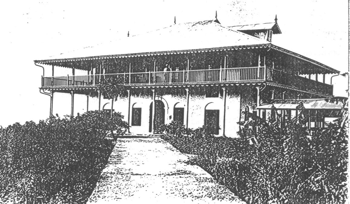 a black and white photo of Mombasa Hospital